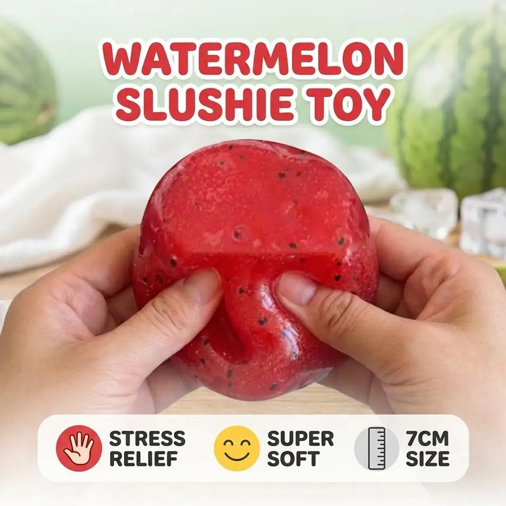 

Watermelon Slushie Shape Stress Relief Toy Soft Flexible Squeeze Fidget Toy Pocket Size Decompression Toy For Adults Kids