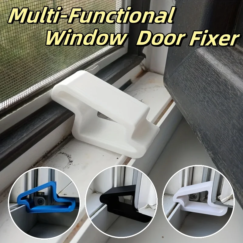 2/4pcs Window Stoppers Anti-Collision Door Clamps Sturdy Plastic Track Clip Fixer Kit Balcony Isolators Indoor Ventilation Tools