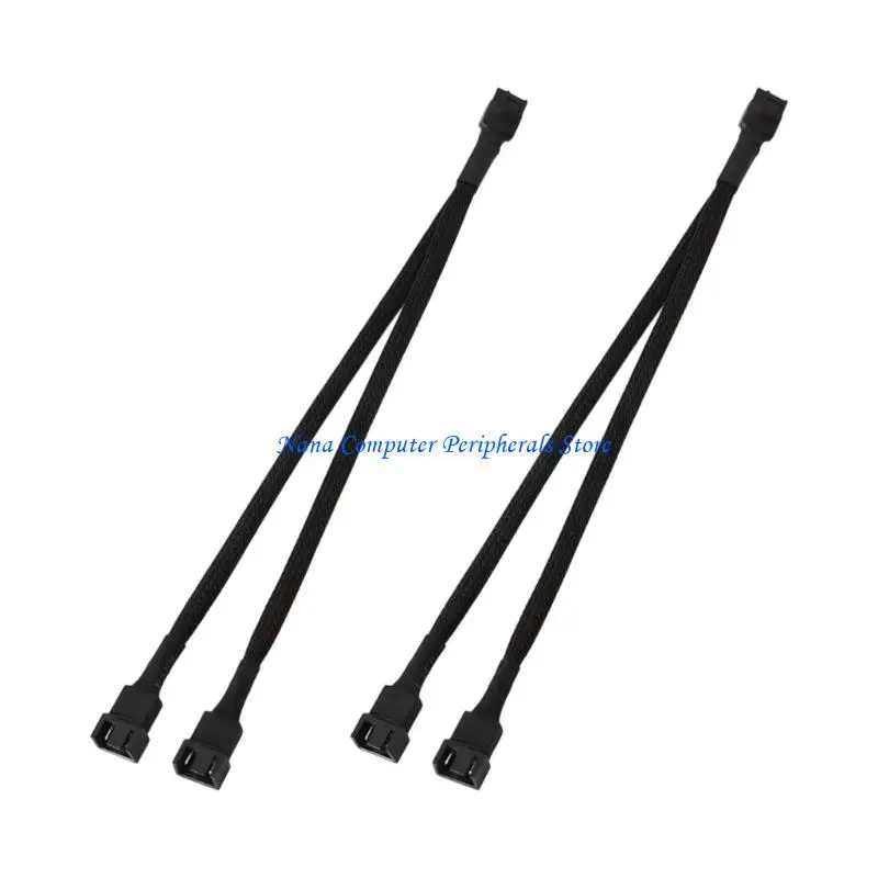 

F68C 2Pcs 26cm 4Pin Computer Fan PWMs Splitter Cable for Optimized Airflows Management