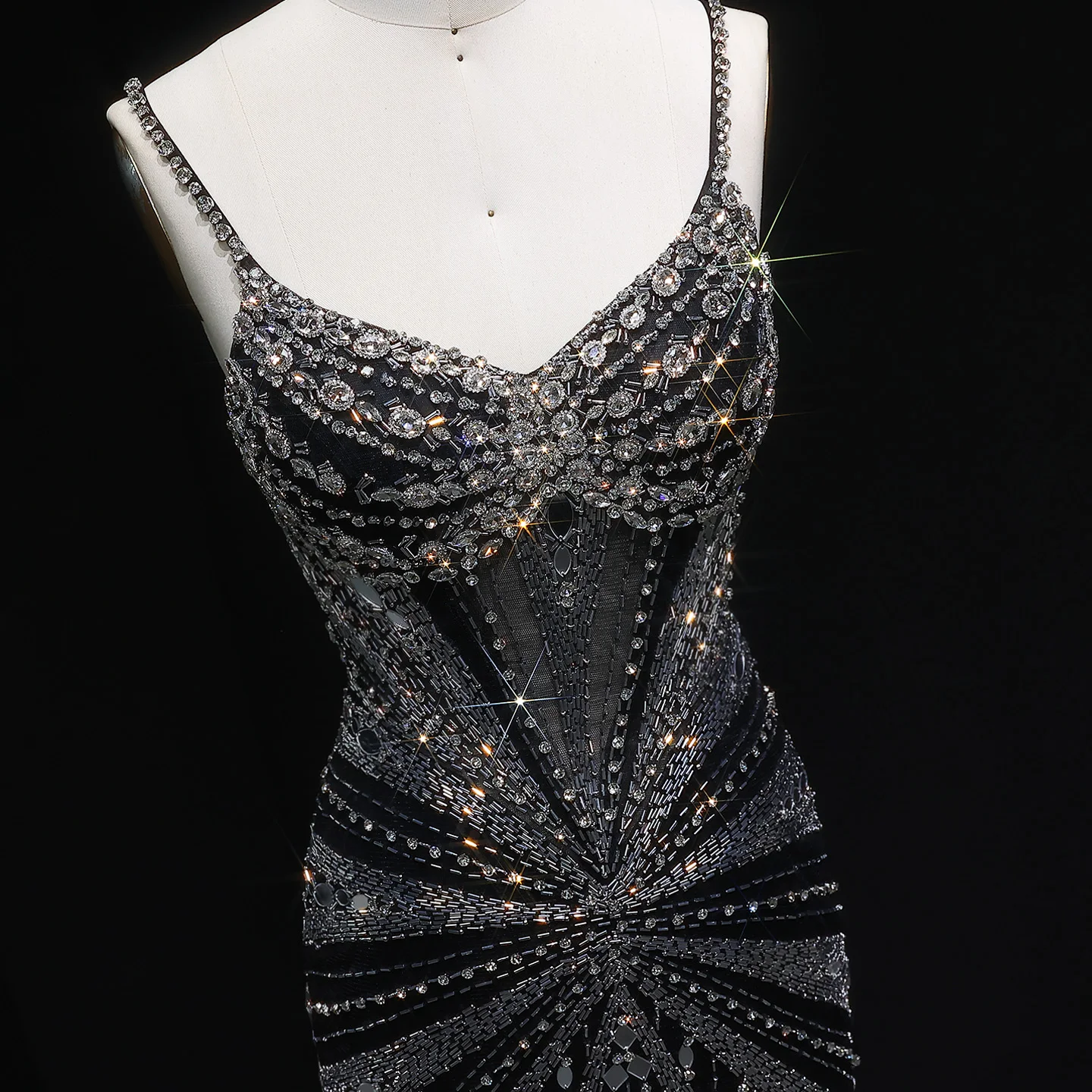 Sharon Said vestido de noche de sirena champán de lujo con tirantes finos largo para mujer vestido de fiesta de boda SS020 personalizado