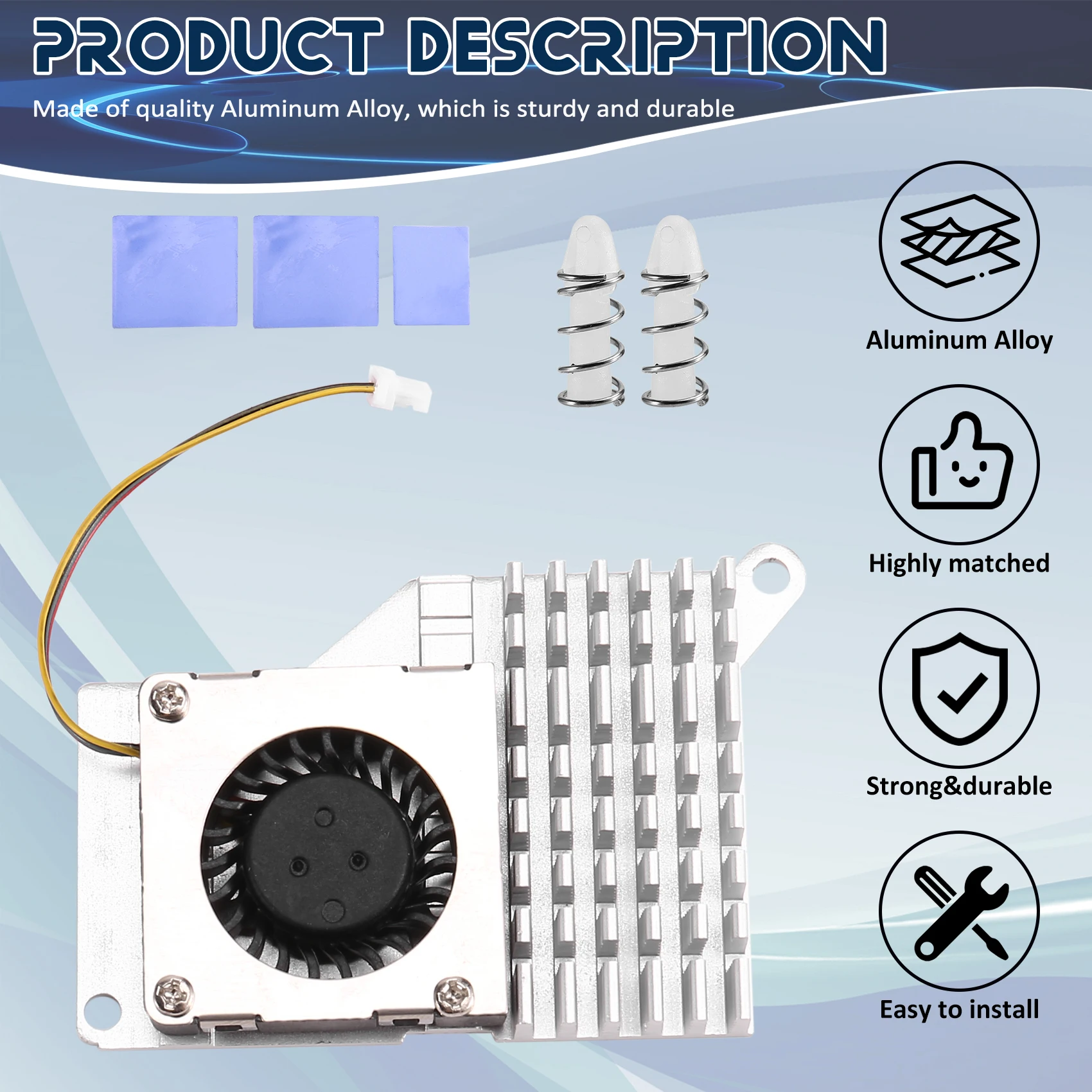 AT12 untuk Raspberry Pi 5 Pi5 Pendingin Aktif dengan Heatsink Radiator Kipas Pendingin Kecepatan