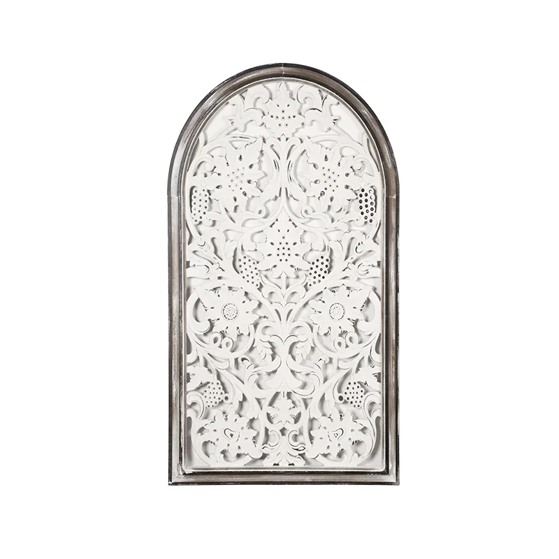 Bed and breakfast studio wood old carving craft wall decoration fake window wall hanging