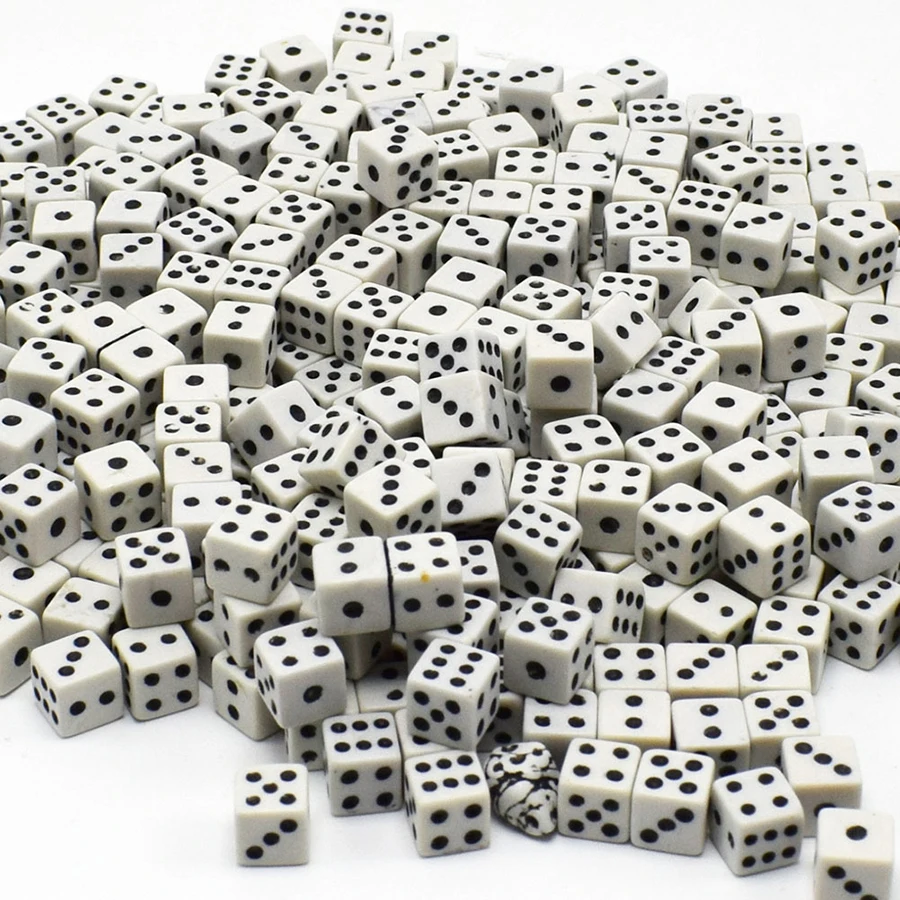 300 قطعة 8 مللي متر مجموعة نرد سداسية الجوانب أبيض أسود أخضر ألوان السائبة نرد آر بي جي لألعاب الطاولة D & D لليالي الكازينو والحفلات JXB #3