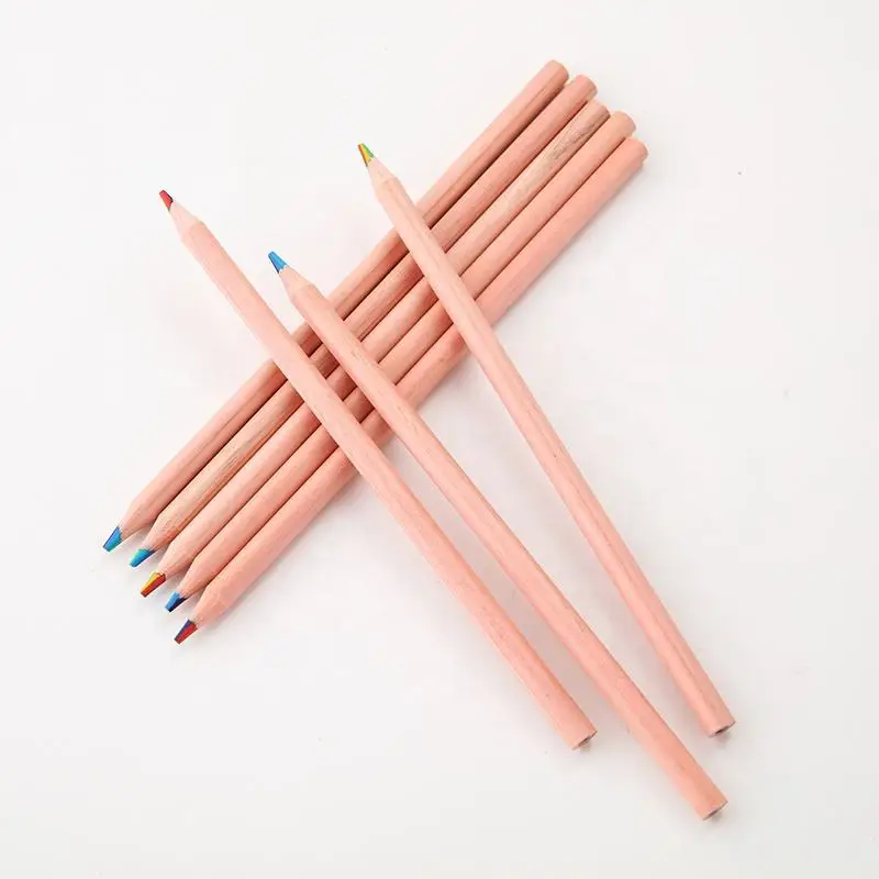 10 buah/Set pensil warna Kawaii 7 warna krayon gradien konsentris utama hadiah anak pensil warna alat tulis gambar seni lukisan