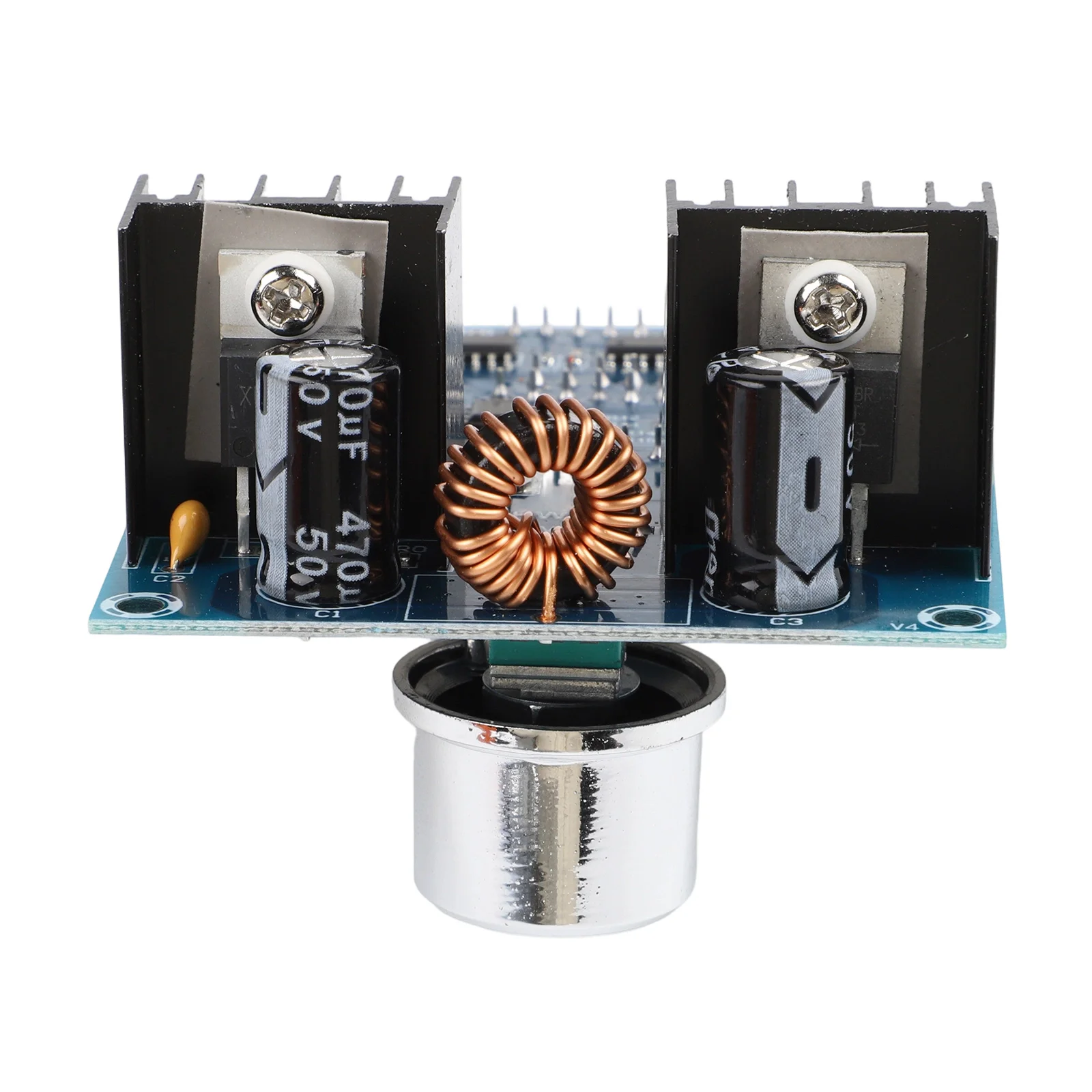 Digital voltmeter ammeter regulator module with double layer fiberglass PCB and aluminum heat sink for efficient power control