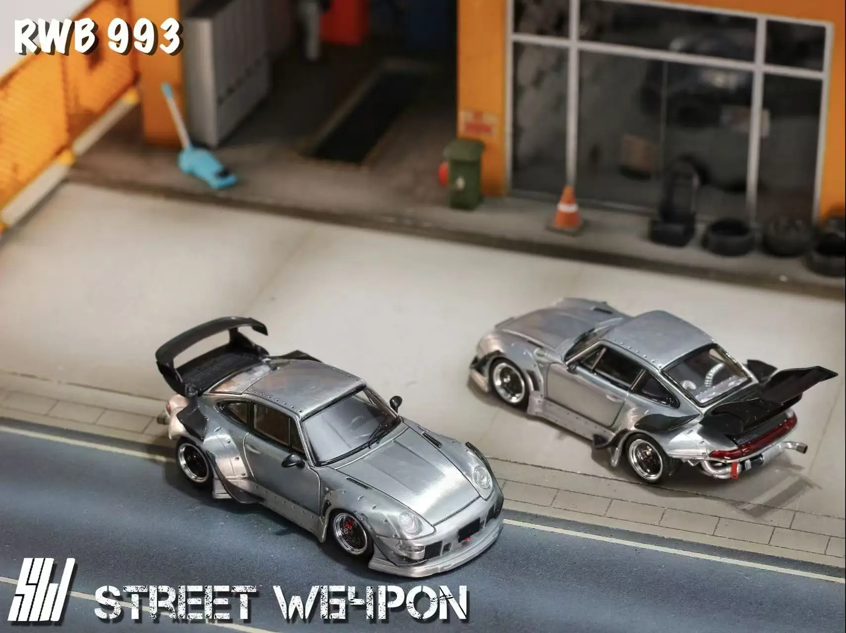 ** Pre 주문 ** SW 1:64 RWB 993 RAW High /Low Wing Diecast Model Car