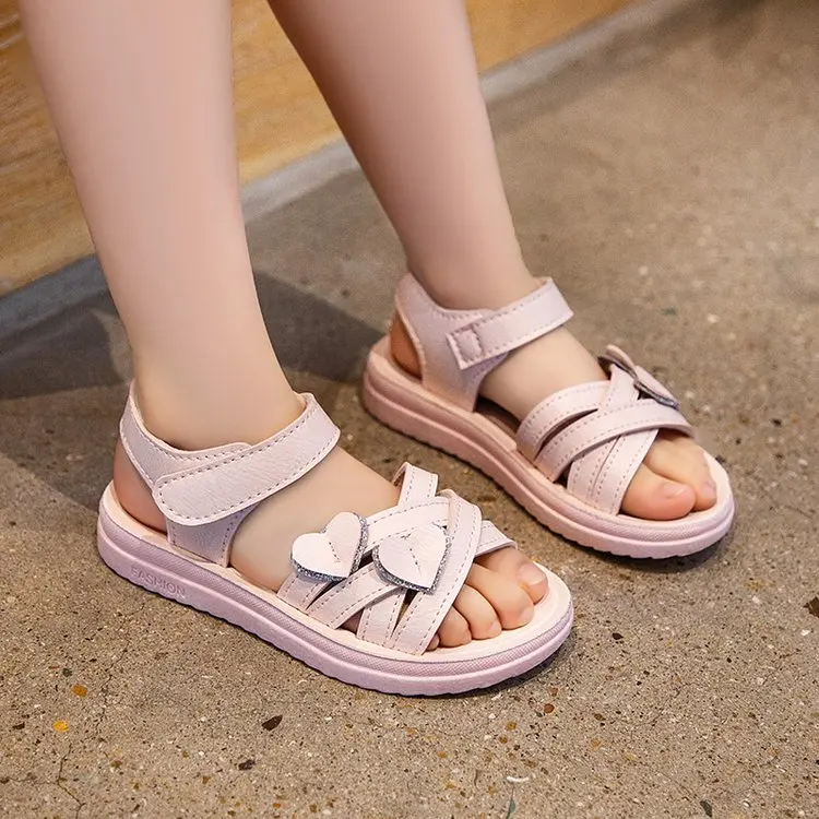 

Summer Girl Princess 2025 New Net Red Casual Cute Soft Soled Girls Beach Shoes