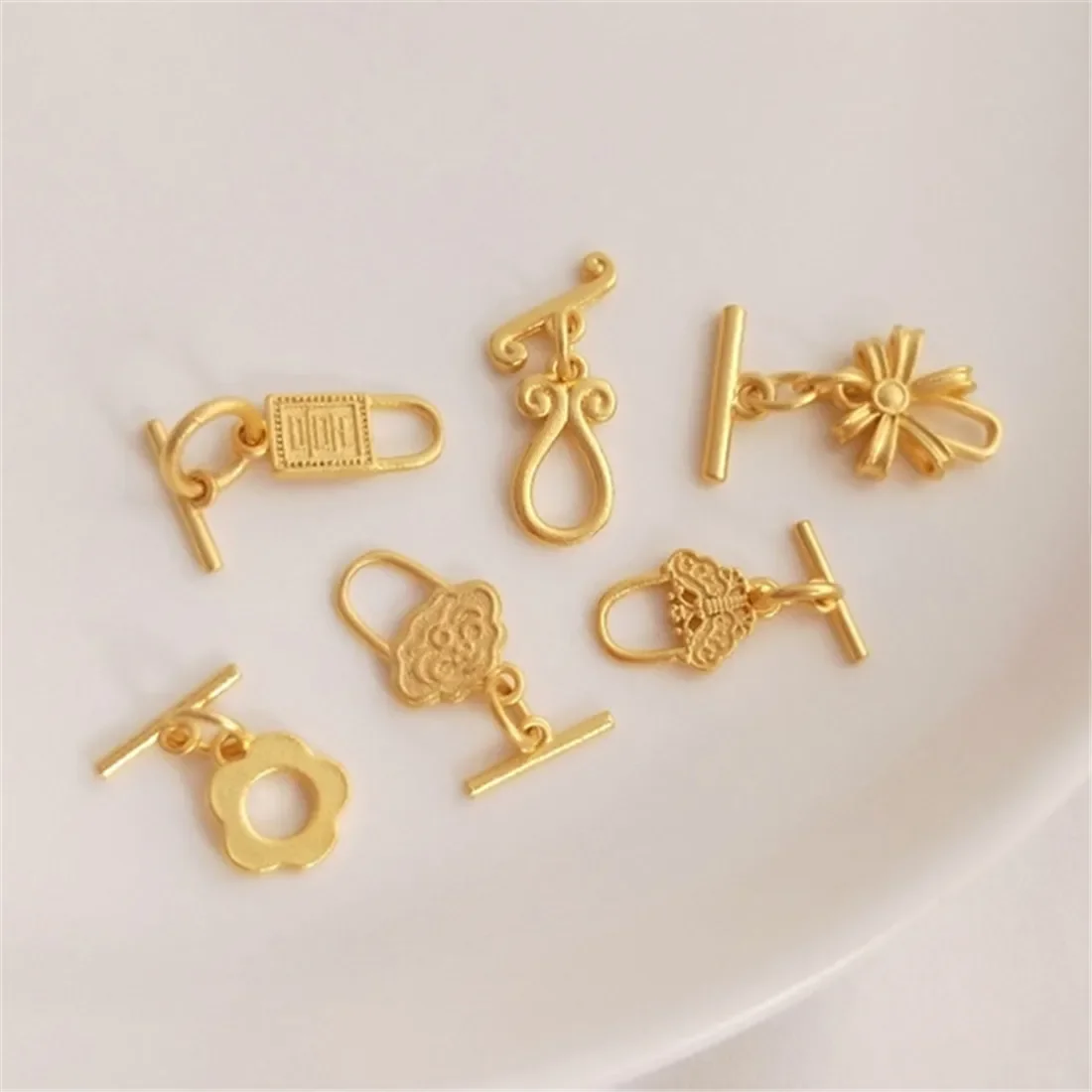 

Sand Gold Bow Small Flower OT Buckle Handmade Accessories DIY Bracelet Necklace Jewelry Buckle Connection Buckle Buckle Buckle