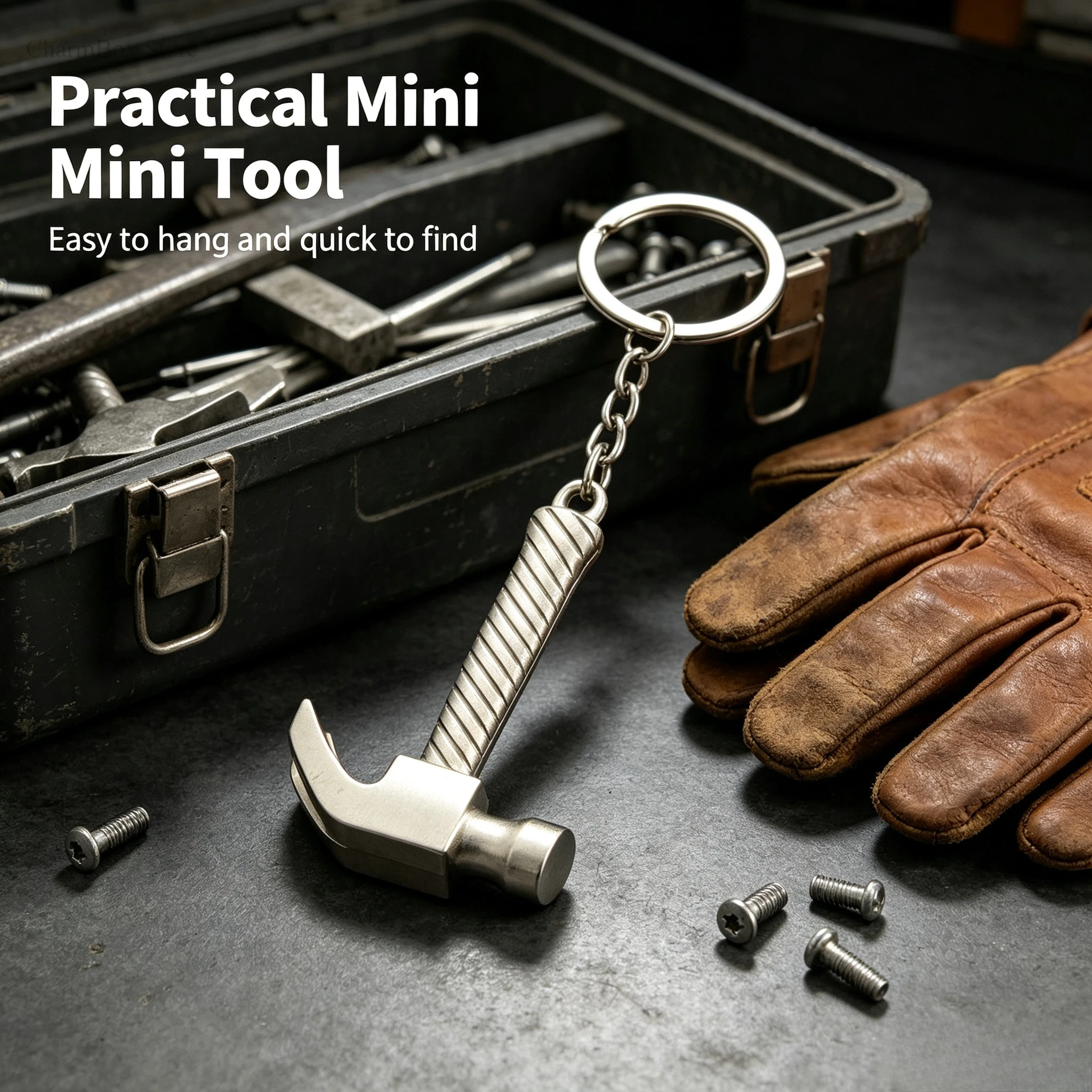 Wholesale Mini Simulation Claw Hammer Tool Metal Key Ring Pendant Keychain Charm Hardware Decor Gift