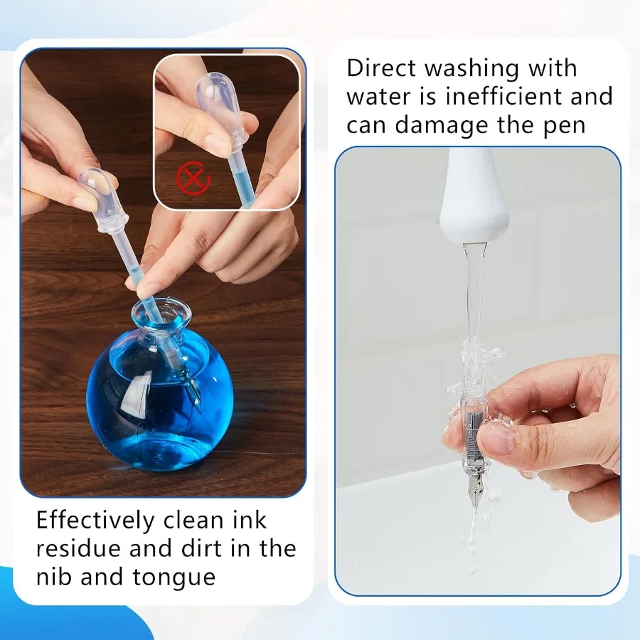 طقم تنظيف قلم حبر منظف جديد فعال لمنقير القلم مناسب لتنظيف أقلام حبر بحجم Strd 5.6 مم #3