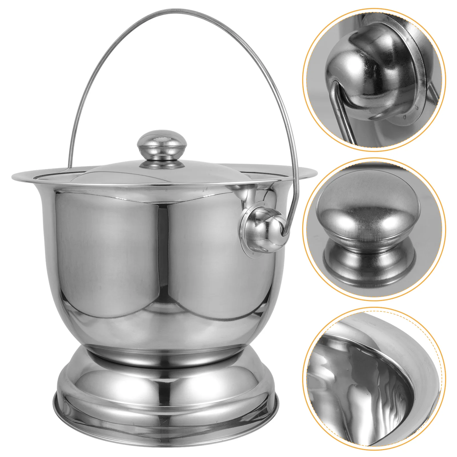 

Stainless Steel Urine Bucket Commode Spittoon Potty Thickened Children Pee Bottles for Men Bedside Toilet Night Urinal