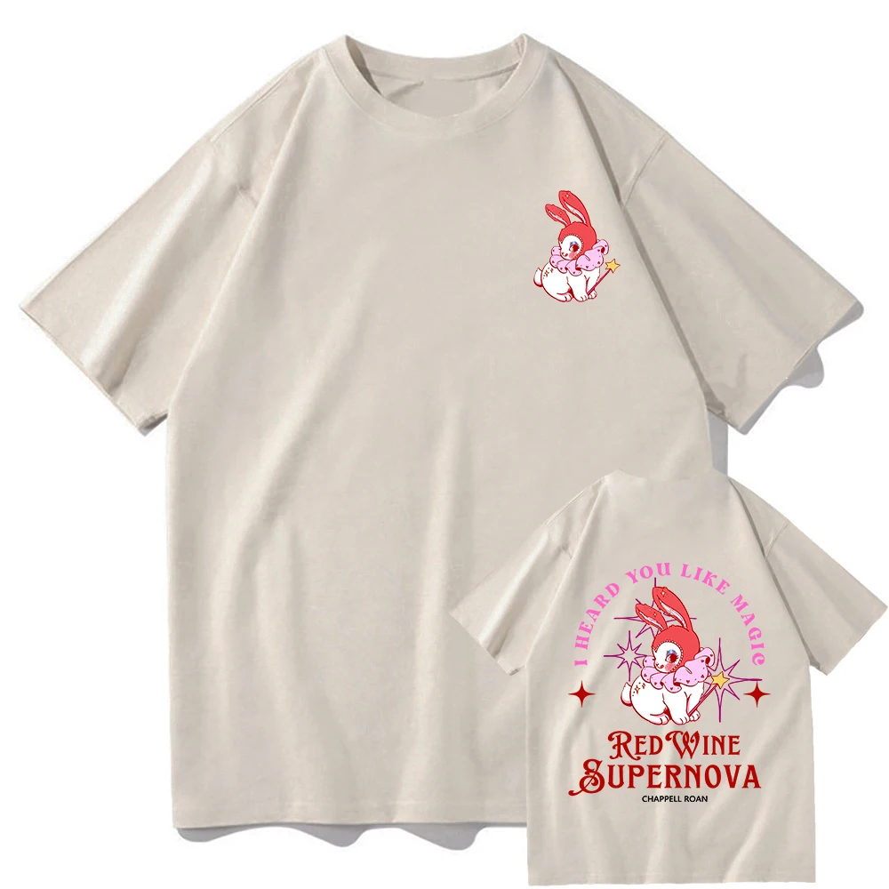 Rode Wijn Supernova T-shirt Chappell Roan Mannen/vrouwen Kleding Harajuku Zomer Midwest Prinses Tour Unisex Grafische T-shirts zomer