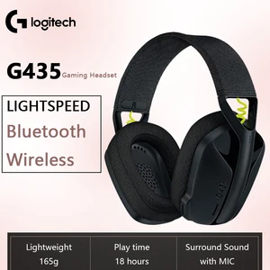 Logitech-G435 LightSpeed Wireless Gamer, Bluetooth USB Kết nối, kết nối 2.4g, micrô tích hợp, tai nghe trò chơi PC, PS 10 Điện thoại bán hàng chính Logitech - №4