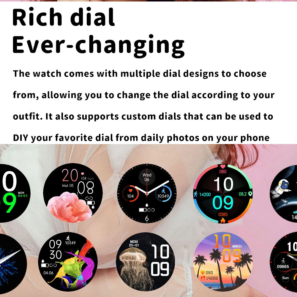 جديد 1.43 "AMOLED شاشة ساعة ذكية بلوتوث دعوة للنساء معدل ضربات القلب مراقبة الصحة الرياضة اللياقة البدنية سيدة مقاوم للماء Smartwatch
