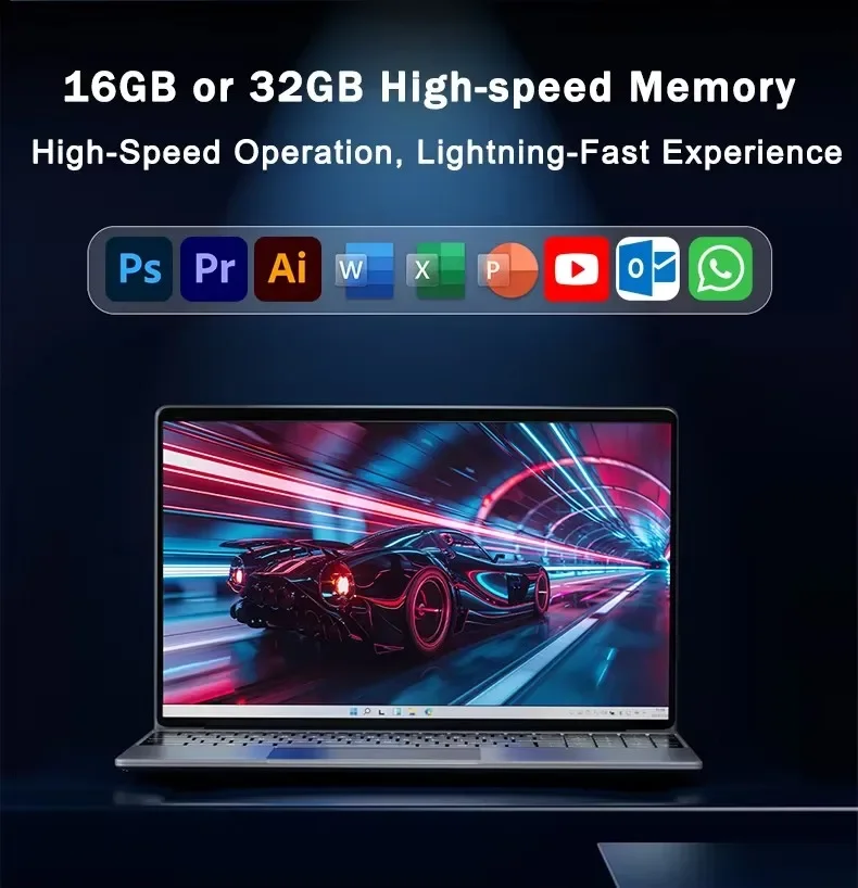 Новый 15,6-дюймовый ноутбук Intel Core i9-9880H, 32 ГБ ОЗУ, 2 ТБ SSD, ультратонкий игровой ноутбук, 1920*1080, Windows 11, для офиса, учебы и домашнего использования