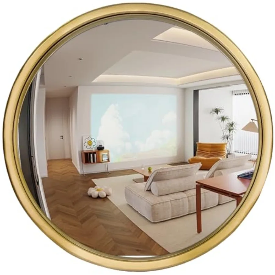 

12" Round Convex Mirror, Small Circle Wall Mirror with Thick Metal Framed, Round Decorative Wall Mirrors for Bathroom, Vanity