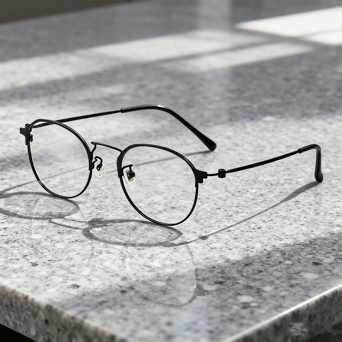 FYTOO Retro Artistic Black Titanium Round-Frame Glasses Unisex, Versatile Elegant, Fits Artistic Intellectual Daily Looks.