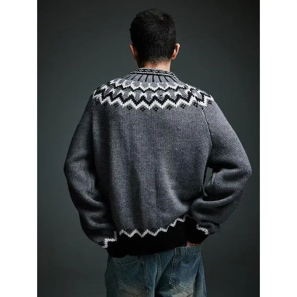 

Ретро японский открытый кардиган для пары, длинный свитер свека, повседневный вязаный зимний свитер для отдыха, модное полиэфирное волокно