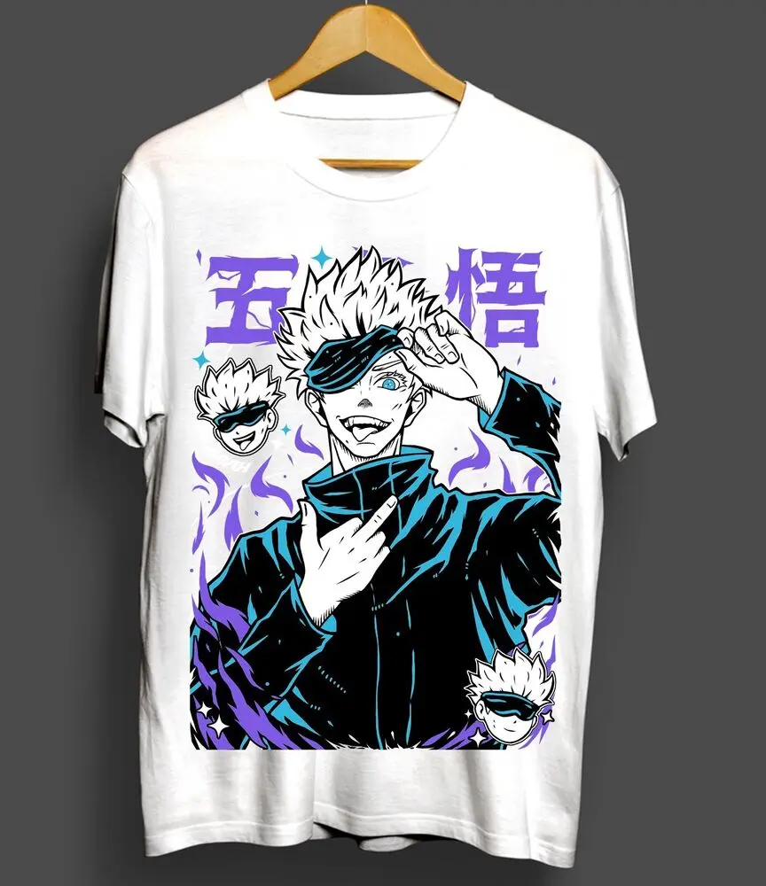 Gojo Satoru T-Shirt Jujutsu Kaisen Sukuna Megumi Itadori Horror Shirt All Size
