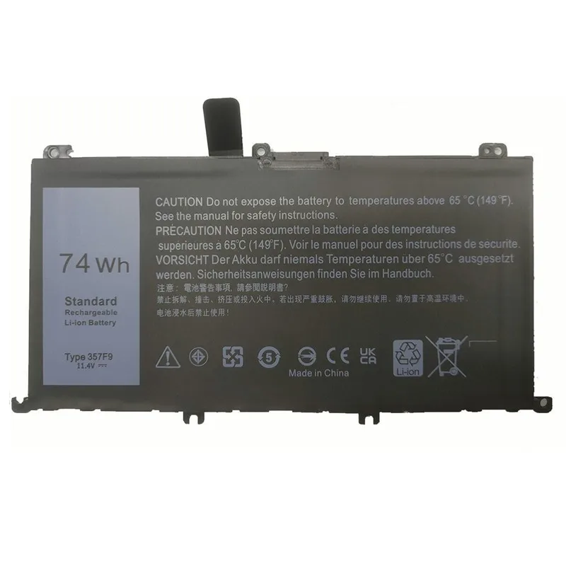 11.4V 74Wh New 357F9 Notebook Battery Laptop For DELL Inspiron 15 Gaming 5576 5577 7566 7567 7000 7557 7559 P65F P57F P65F001