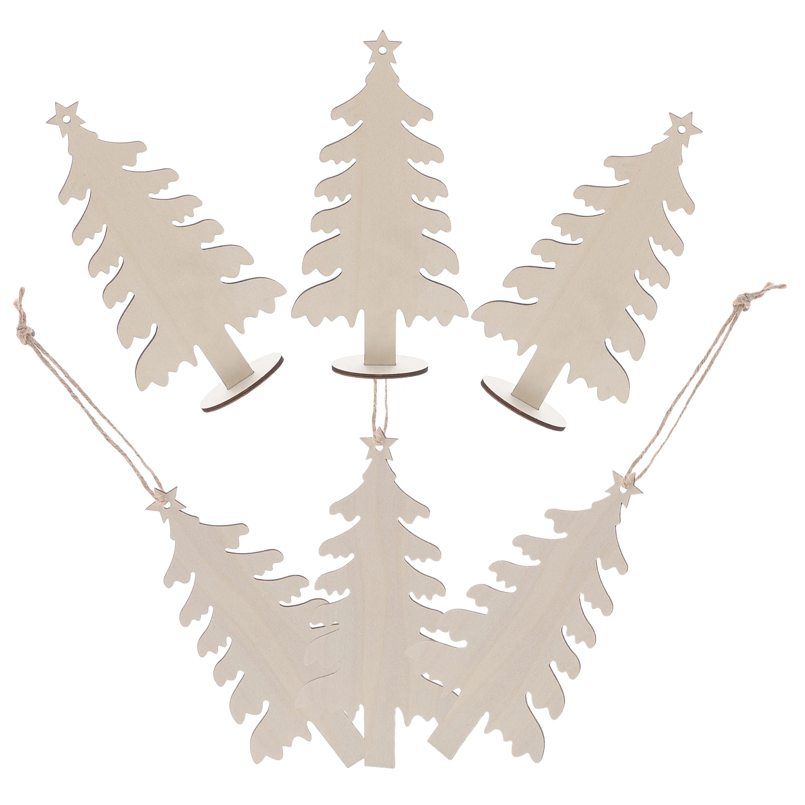 

20Pcs Wooden Christmas Tree Ornaments Unfinished Wood Cutouts 7.07x3.54inch DIY Blank Paintable Wood Craft Decorations