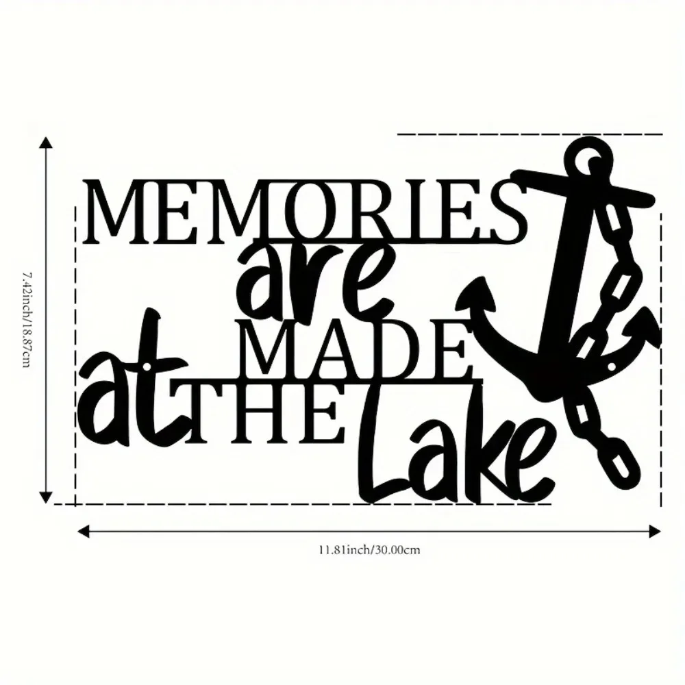 Rustic Black Iron Nautical Anchor & Mandarin Duck Wall Art, Weathered Lake Quote Metal Sign for Home Decor