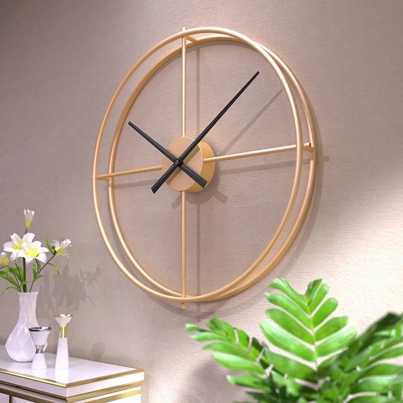 Silent Large Wall Clock Modern Design Mechanism Metal Luxury Clock Wall Art Decor Living Room Relogio De Parede Interior Design