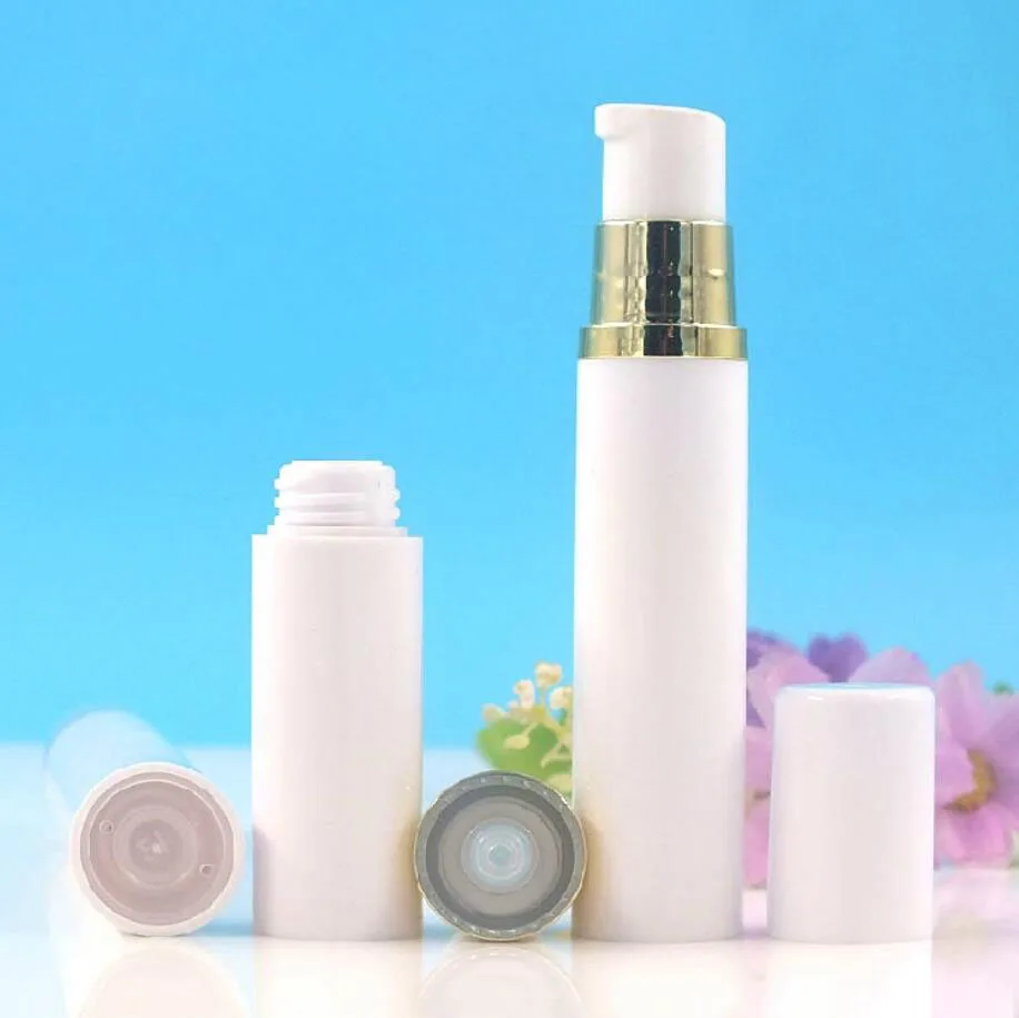 

5ML10ML15ML white airless bottle gold vacuum pump lotion emulsion serum sample eye essence skin care sprayer toner packing