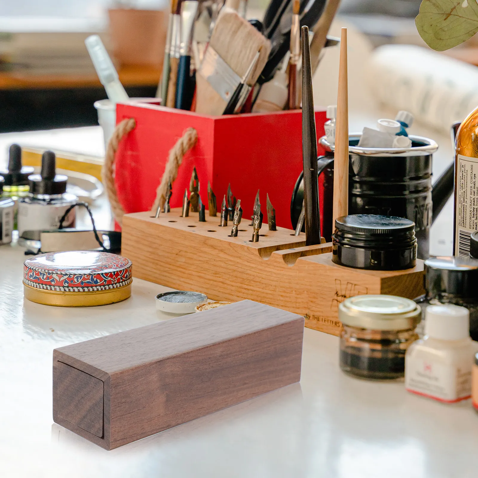 

Wooden Stamper Box Natural Wood Jewelry Case Slip Lid Necklace Storage Organizer Vintage Pendant Gift Box Necklace Case