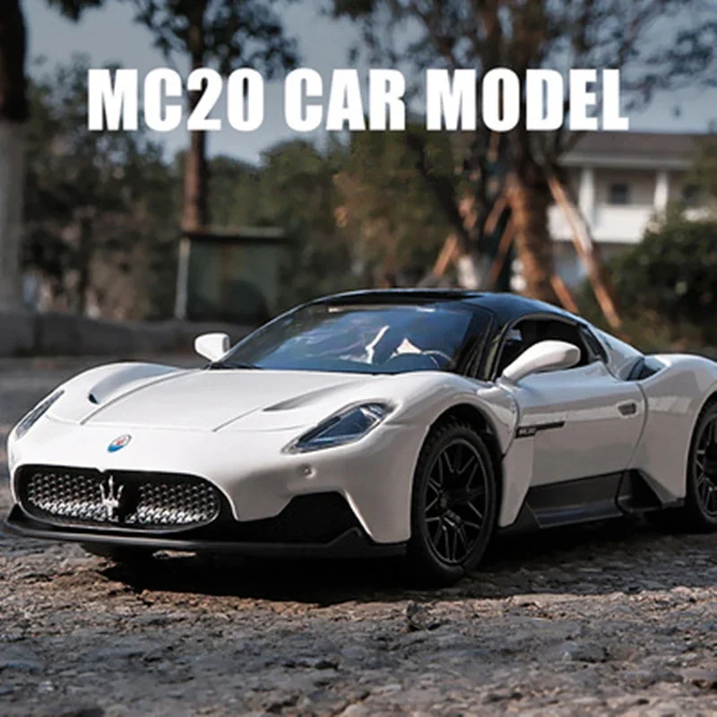 1:32 Maserati MC20 Alloy Sports Car Model Diecast Metal Simulation Toy Car Model Collection Sound and Light Children Gift