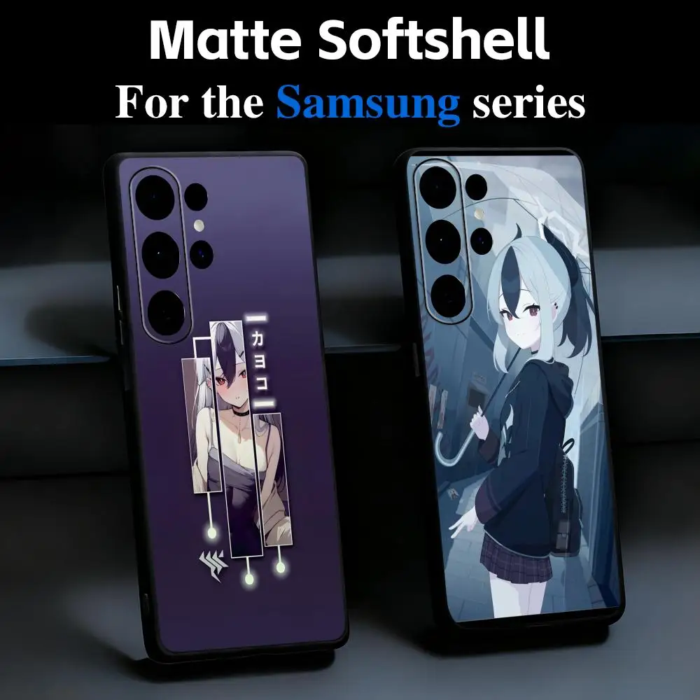 Game Kayoko Blue Archive Phone Case For Samsung Galaxy S26 S25 S24 S23 S22 S21 Plus Ultra Fold A Soft Black