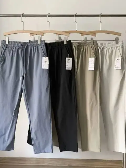 

Men's Casual Straight Leg Trousers Qui Dry Waterproof Woven Sports Pants Spring Summer Four Colors Elastic Leisure Trousers