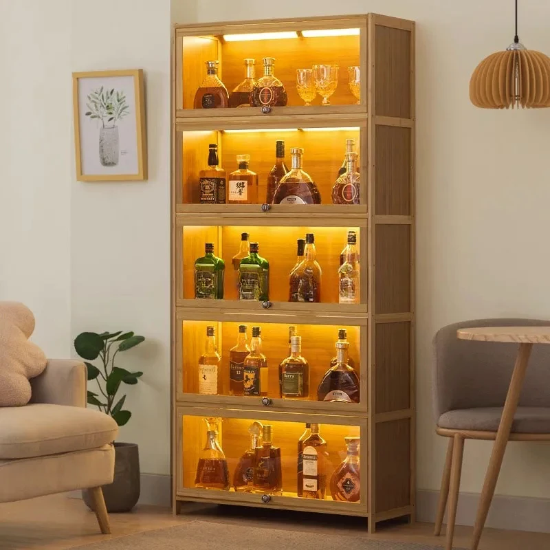 Wine Acrylic Display Cabinet Home Living Room Wine Cabinet Simple Bar Wine Showcases Bar Restaurant Multi-storey Locker