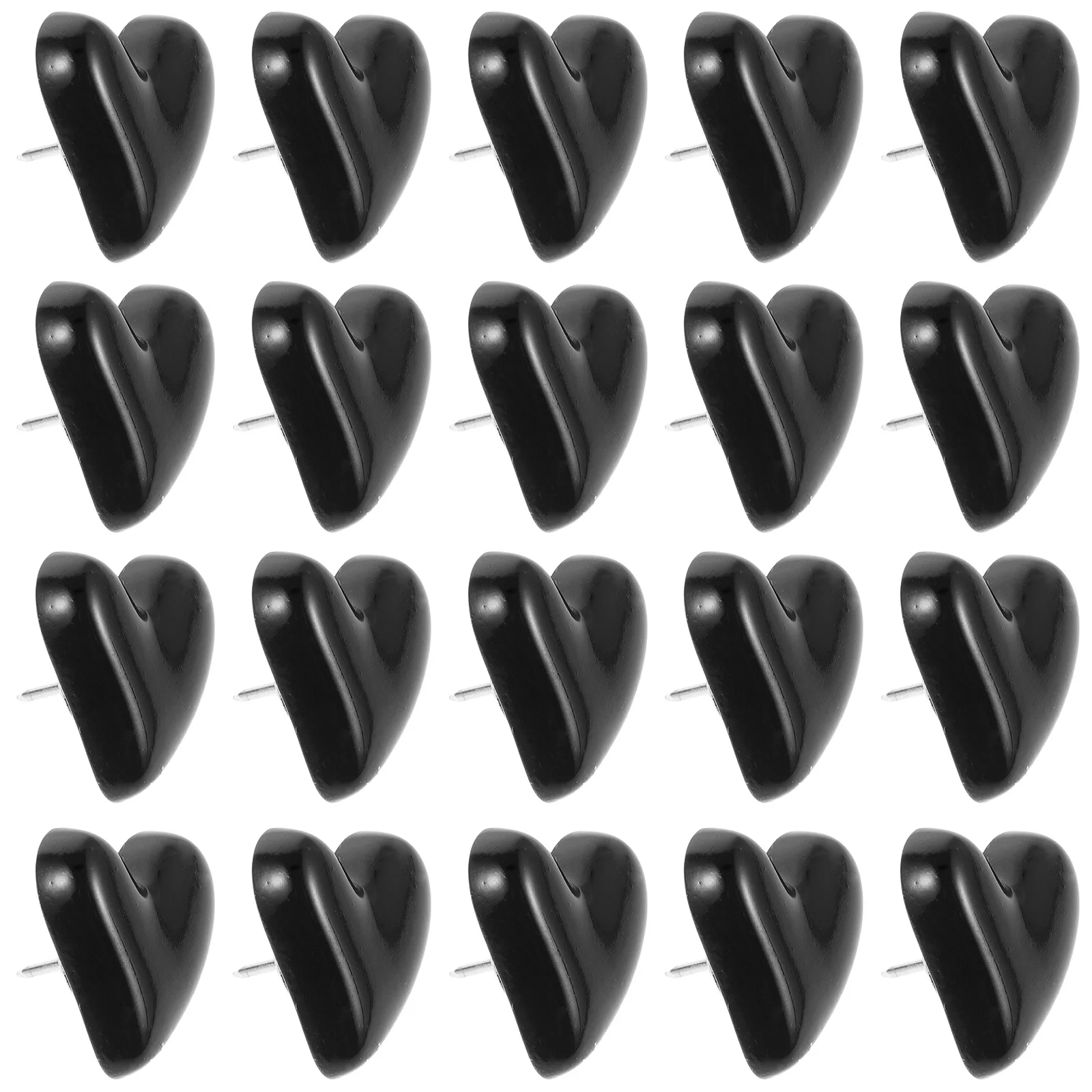 30 قطعة دبابيس ضغط على شكل قلب مزخرفة باللون الأسود غير منتظمة لنشرة لوحة الفلين عرض الحائط منظمة المدرسة المكتبية