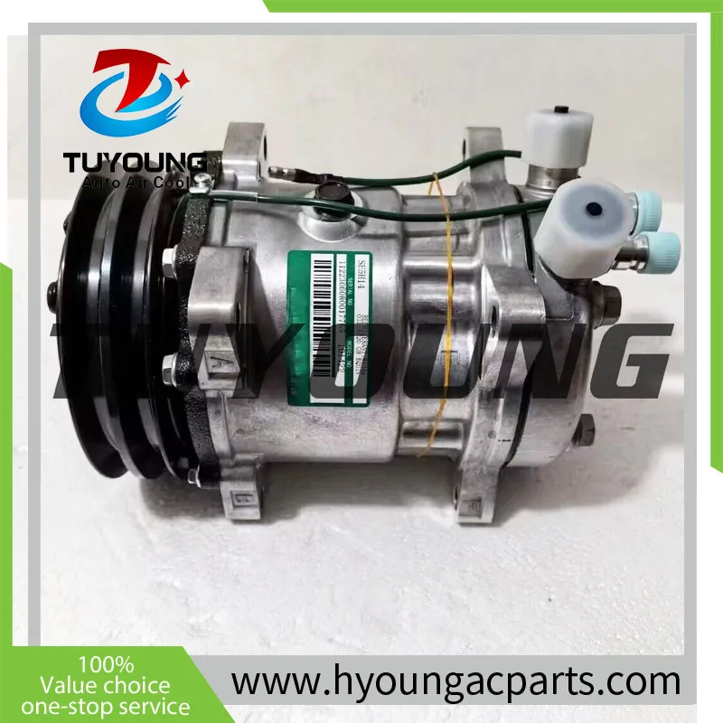 Sanden SE5H14 2PK 12V R134A auto air conditioning compressors Xugong heavy duty truck, PN# 1122306080017765 101422