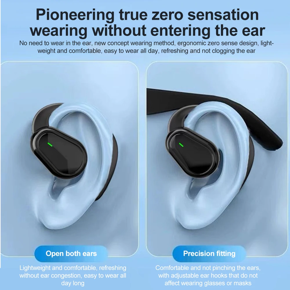 Bluetooth 5.3 Wireless OWS Headset Touch Light Mini High Quality Earplugs Anti-Sweat HD Sound Quality Stereo Universal Headset