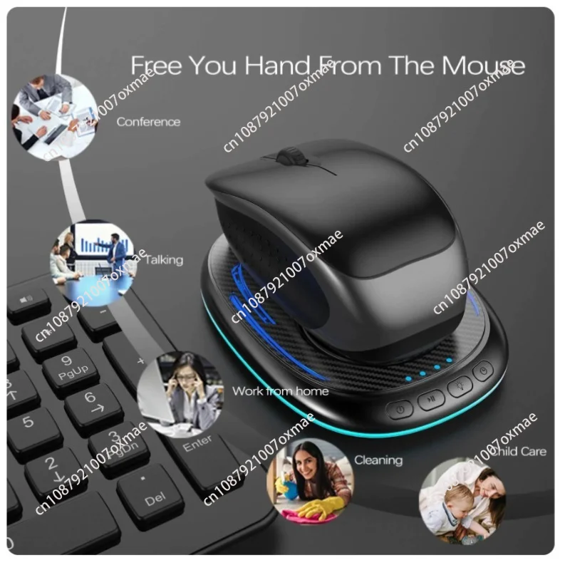 Mouse Mover with Timer, Silent Jiggler with ON/Off Switch, Keep Computer Active-Black