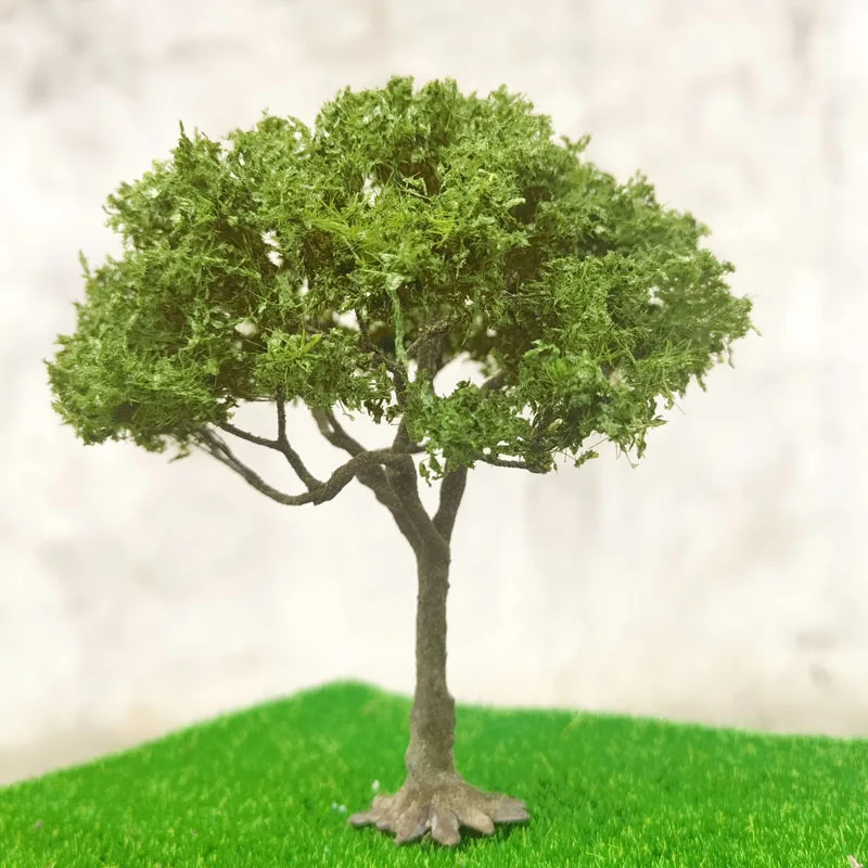 Micro Landscape Wire Model Tree Plastic Leaf-Shaped Tree Powder diorama Field Military Sand Table Model Train Railway Layout