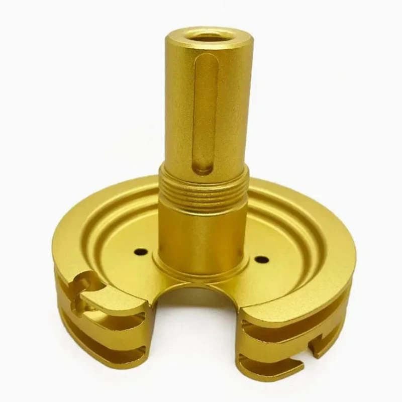 

Aluminum Alloy and Stainless Steel Non-standard Manufacturing Gold Anodized Aircraft Aluminum Strip Spool-Shaped Part