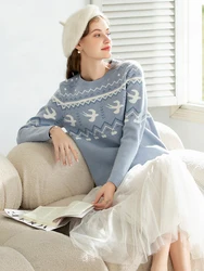 I BELIEVE YOU Casual Sweater Oneck Pullover French Long Sleeves Knit Women Clothing Knitwears Fashion Tops 2022 Women 2224124554