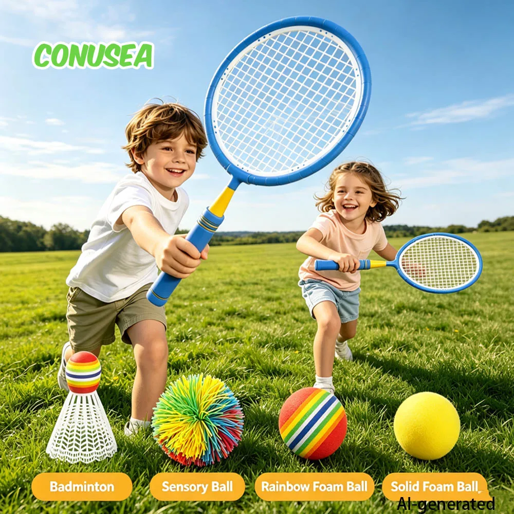 Children's Badminton Tennis Racket Set for Outdoor Games Child Kids' Sports Toys for Boy Girls Kindergarten Baby Exercise Toys