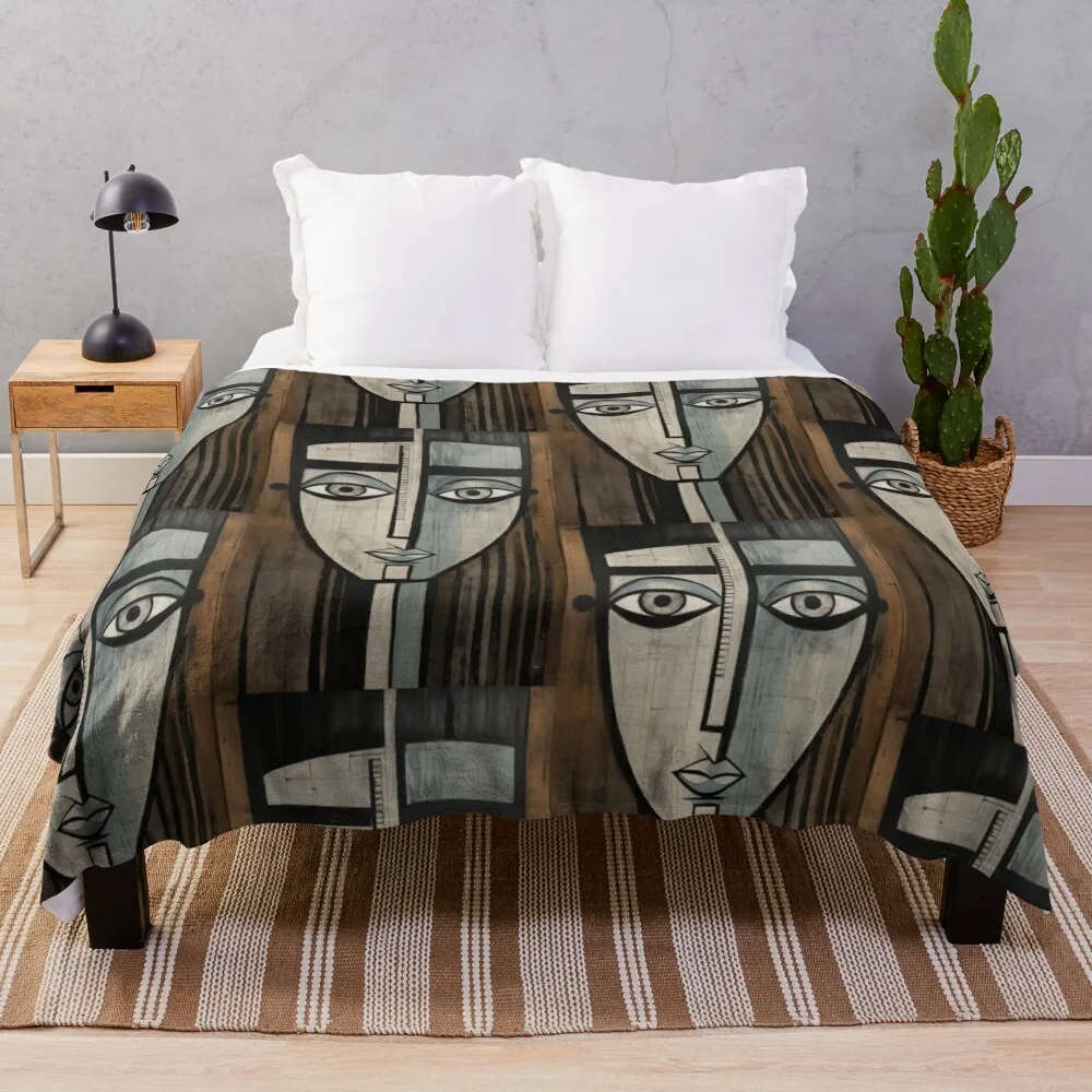 

Woman Face Abstract Art Throw Blanket Blankets Sofas Of Decoration Soft Beds Flannels For Sofa Thin Blankets