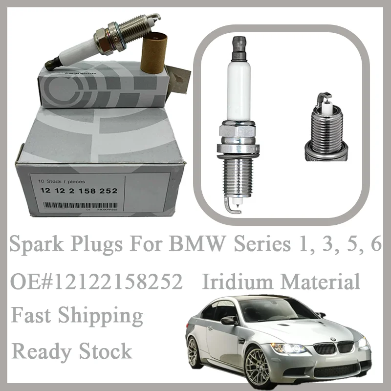 

4x Spark Plug 12122158252 Iridium For Car BMW E46 E60 E65 E70 E81 E88 E90 E92 X5 550i A6 650i 750i Interior Replacement Parts