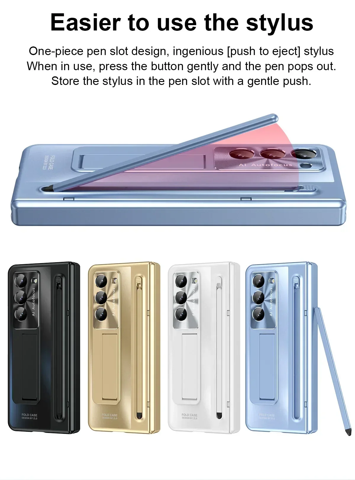 Slot per penna porta con custodia per telefono con pellicola a conchiglia per penna per Samsung Galaxy Z Fold5 4 Custodia protettiva pieghevole Z Fold4 all-inclusive