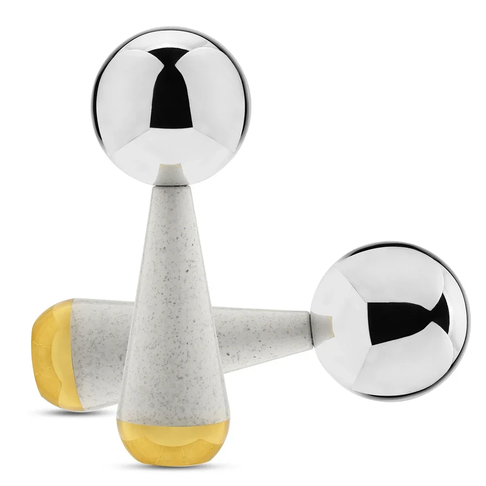 Globos de gelo para tratamentos faciais, globos de gelo de aço inquebráveis rotativos 360, rolo de gelo para rosto e olhos, ferramenta ideal para cuidados com a pele para tratamentos faciais