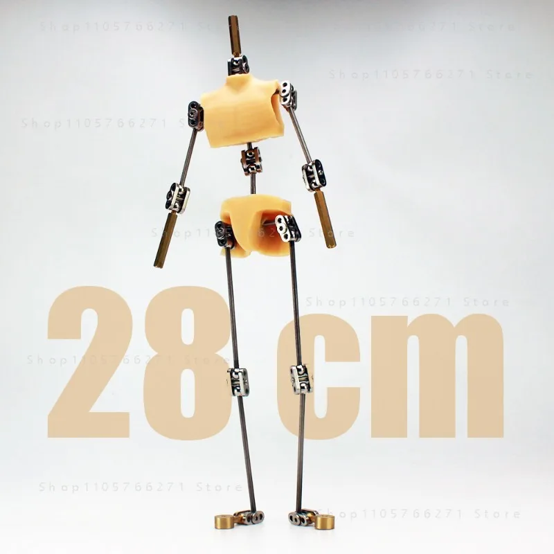 Animation standard stop motion animation skeleton, animation character metal skeleton with silicone flesh body