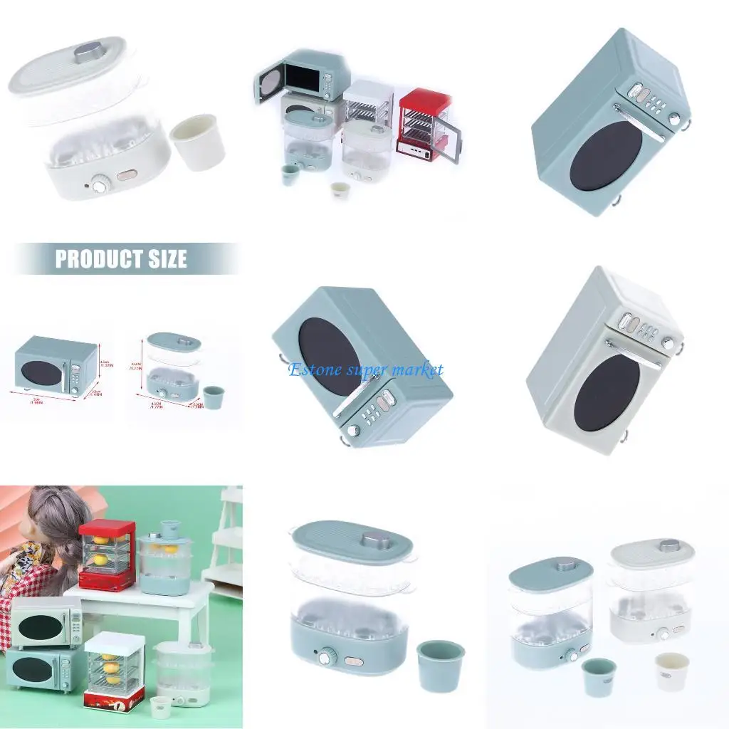 

090B 1/12 Scale Realistic Miniature Microwave Bread Cabinet Dollhouses Furniture