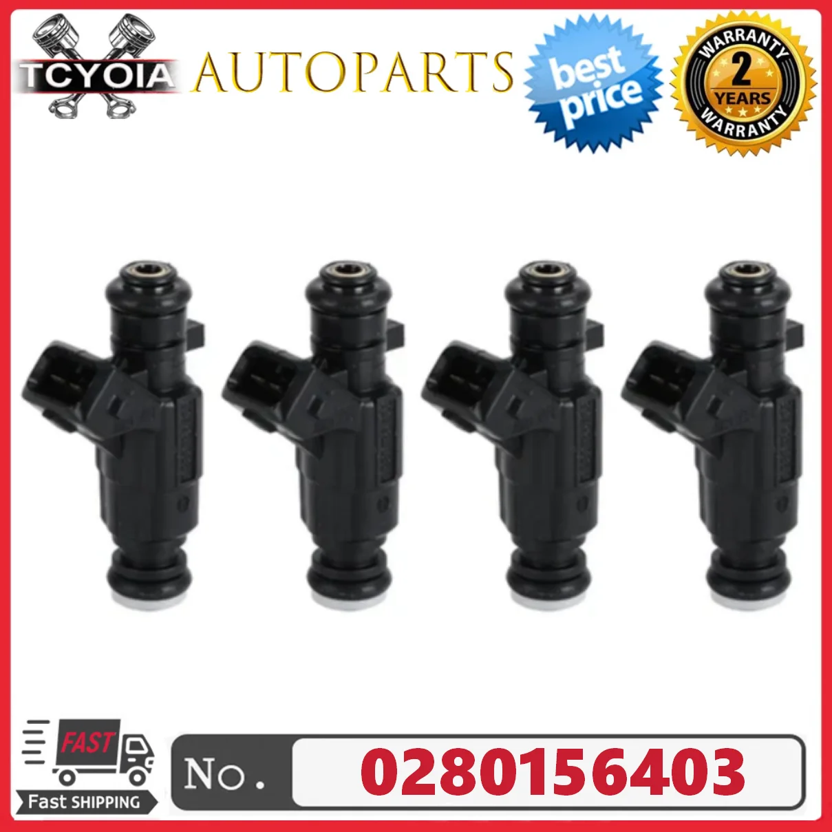 PEIVSO 4pcs 0280156403 032906031R Fuel Injector For VOLKSWAGEN Golf / Polo / Saveiro / Voyage / CrossFox 1.6