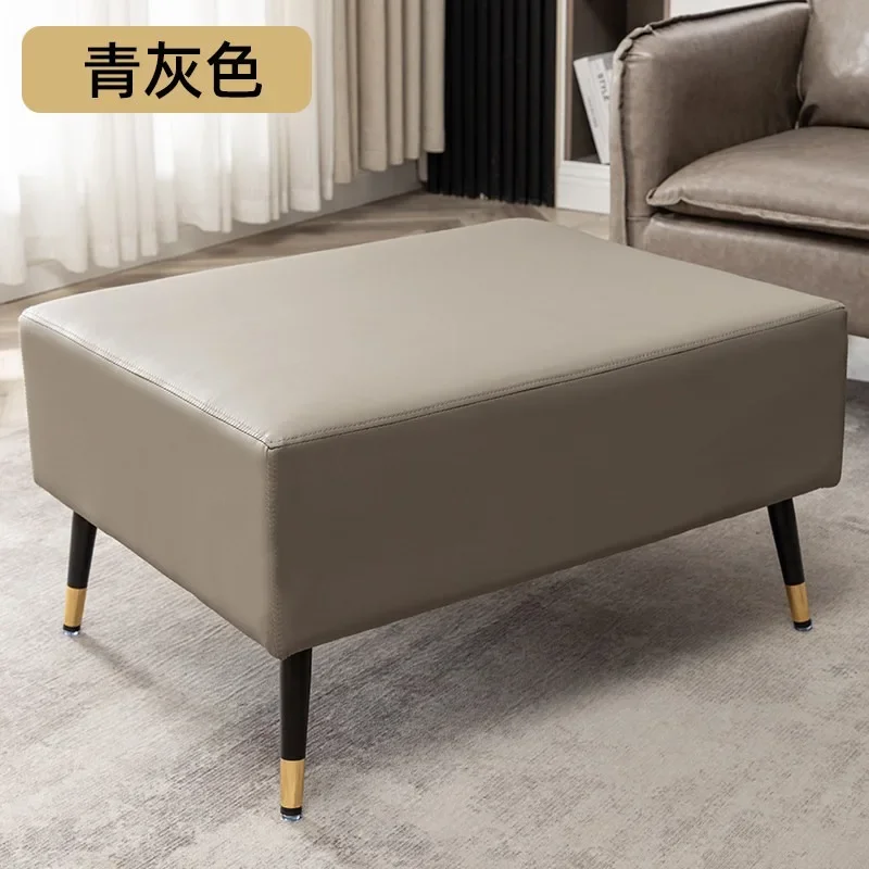 Sofa stool cat scratching leather foot pedal Nordic Japanese simple wooden foot pedal coffee table stool bedside stool leather o