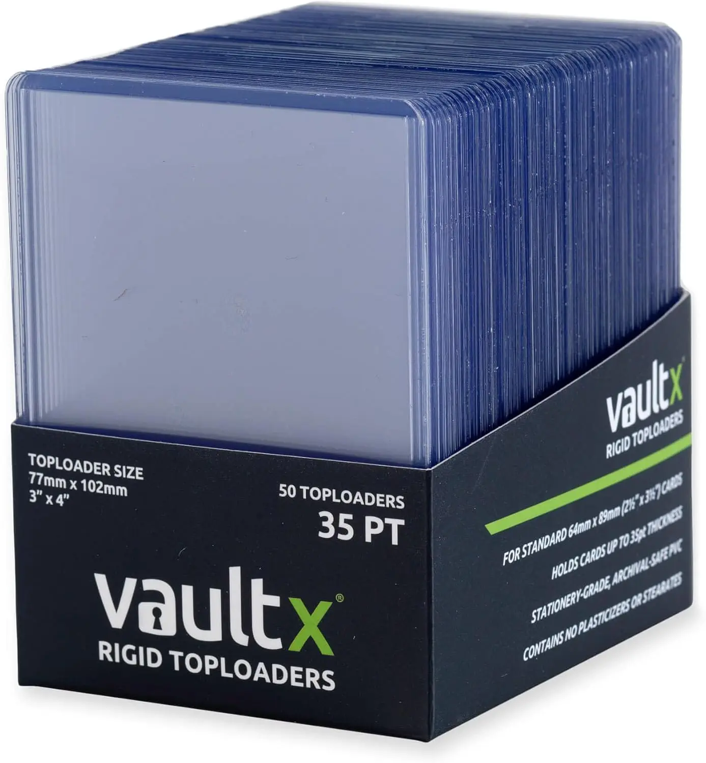 

Clear Rigid Card Holders 35pt (50 Pack), 3x4 Seamless Toploaders for Trading Cards TCG